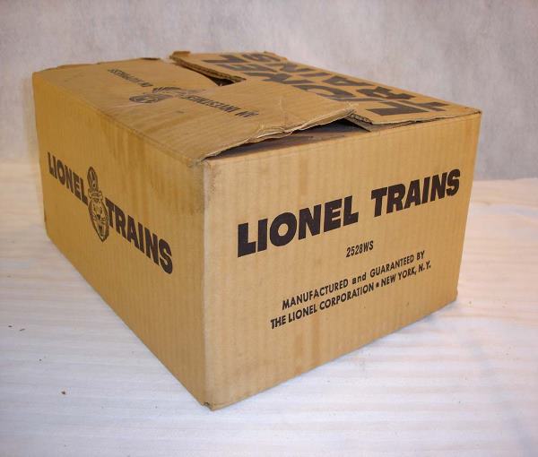 ABT:Scarce Lionel #2528WS Brown General Set Box: This is the Original Set Box for the #2528WS General Set that Lionel made in the early 1960s. This is the Brown Variation of the Set Box, which is the hardest to find. This Set would have included the