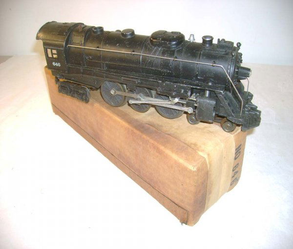 ABT: Lionel #646 Diecast Hudson Steam Engine /OB: Paul V. Ambrose and Drew J. Bauer present: This is the #646 Diecast Hudson Steam Engine with Headlight, Smoke and Magnetraction that Lionel made circa 1957. in the middle 1950s. White rubber-stamped l