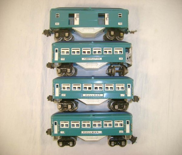ABT: Lionel #603/607/607/608 Blue Comet Passenger Ca - 3