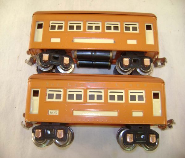 ABT: Lionel #603/603/604 Orange Passenger Cars (R) - 9