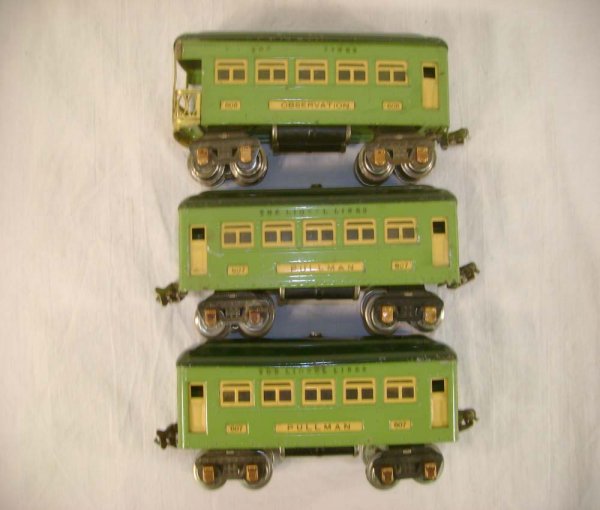 ABT: Lionel #607/607/608 Two-Tone Green Passenger C