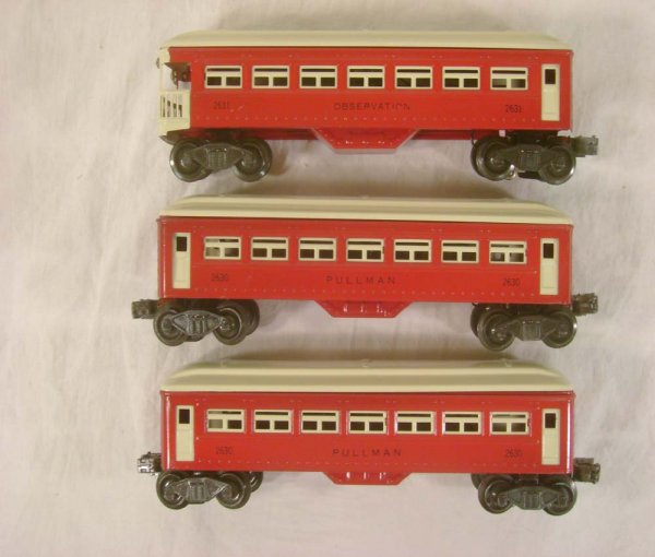 ABT: Lionel #2630/30/31 Red & White Passenger Cars - 2