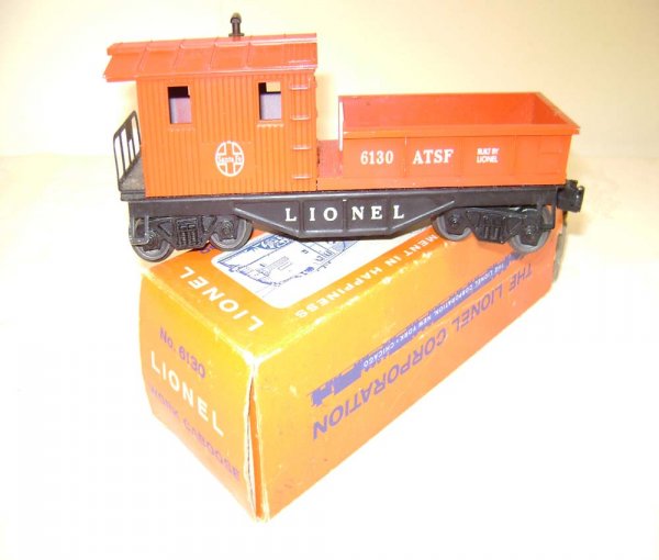 ABT: Lionel #6130 Red Santa Fe Work Caboose/Pix OB