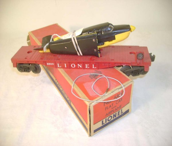ABT: Lionel #6800 Black/Yellow Airplane (R) Car/56