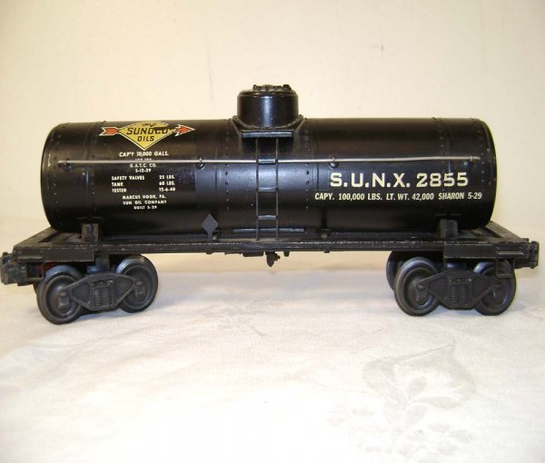 ABT: Scarce Lionel #2855 Black Sunoco Tank Car - 3
