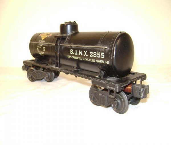 ABT: Scarce Lionel #2855 Black Sunoco Tank Car - 4