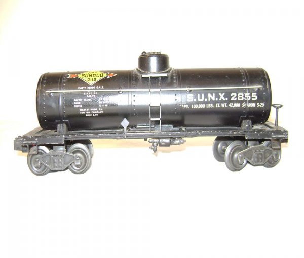 ABT: Scarce Lionel #2855 Black Sunoco Tank Car - 6