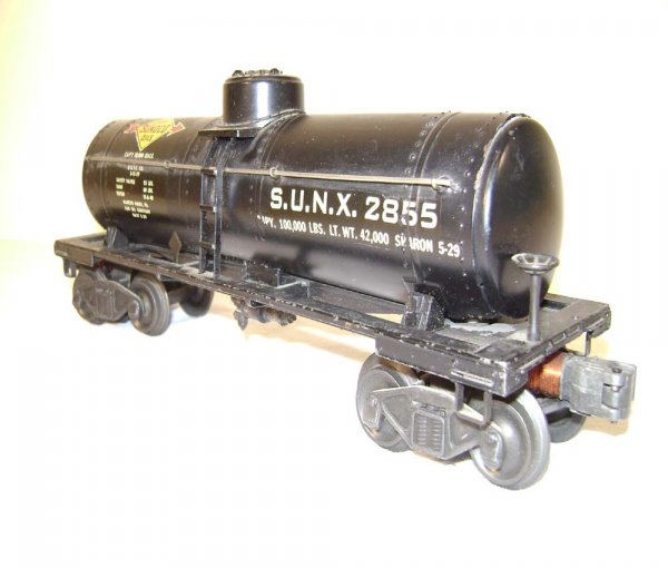 ABT: Scarce Lionel #2855 Black Sunoco Tank Car - 7