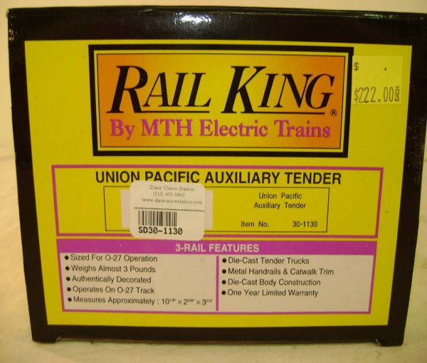 ABT: Mint MTH #30-1130 UP Auxiliary Tender/OB - 10