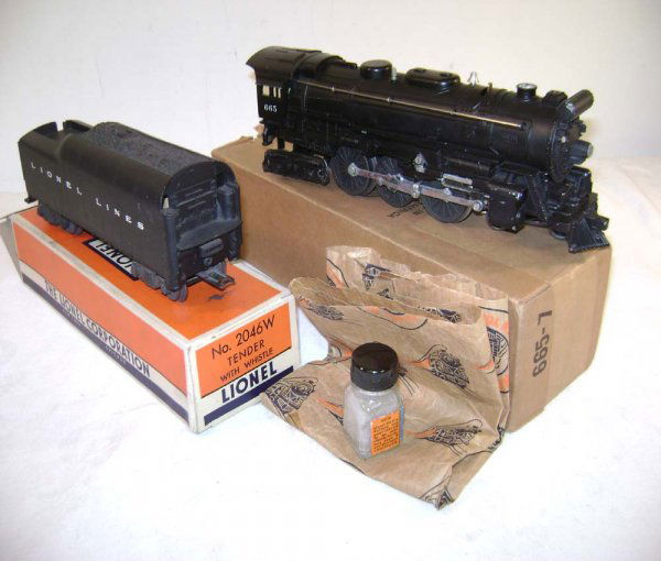 ABT: Lionel #665 Hudson & #2046W Tender/OBs: Paul V. Ambrose and Drew J. Bauer present: These are the #665 small Diecast Hudson Steam Engine with Headlight, Smoke and Magnetraction, and the #2046W Whistle Tender that Lionel made in the middle 19