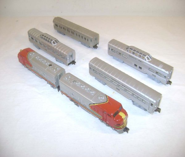 ABT: TT Rokal #01140 Santa Fe 6 Piece Diesel Stream: Paul V. Ambrose and Drew J. Bauer present: This is the #01140 Santa Fe six piece Passenger set that Rokal made in TT Gauge in the 1950s. Includes the AA F Type Diesel Engines (one power unit, one non-