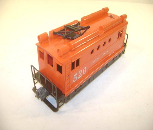ABT: Lionel #520 GE Box Cab Electric: Paul V. Ambrose and Drew J. Bauer present: This is the #520 Red GE Box-Cab Electric that Lionel made circa 1956. Very clean chassis and unbroke Cab but with a reproduction Pantograph. Our Opinion is t