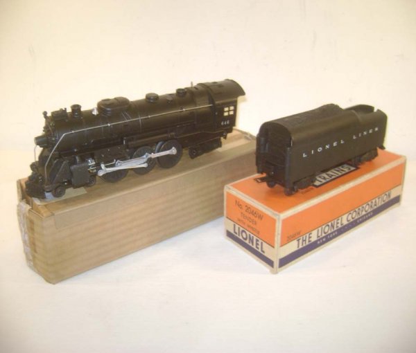 ABT: Lionel #646 Diecast Hudson Steam Engine & #20: Paul V. Ambrose and Drew J. Bauer present: These are the #646 Diecast Hudson Steam Engine with Headlight, Smoke and Magnetraction and the #2046W Whistle Tender that Lionel made in the circa 1955. Engi