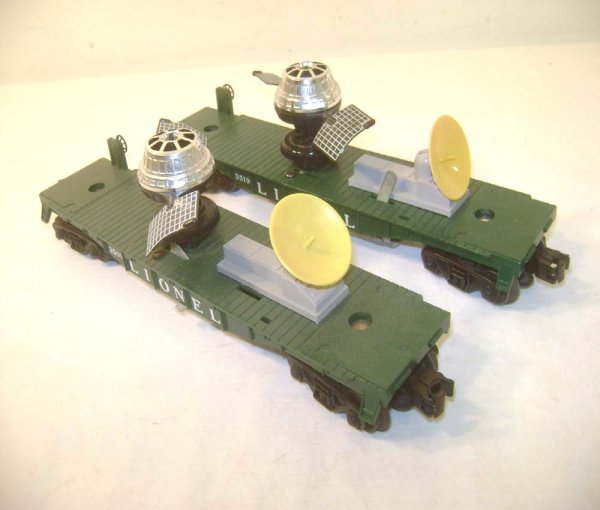ABT: Nice Lionel #3509 & #3519 Satellite Launching: Paul V. Ambrose and Drew J. Bauer present: This is the scarce Manual #3509 and Operating #3519 Satellite Launching Cars that Lionel made circa 1960. Difficult to find unbroken and with original periph