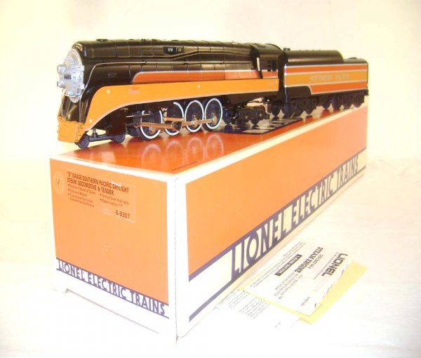 ABT: Mint Lionel #8307 Southern Pacific Daylight GS: Paul V. Ambrose and Drew J. Bauer present: These are the #8307 Southern Pacific Daylight GS-4 Steam Engine and Tender that Lionel made in the 1980s. Features Magnetraction, Whistle and Sounds of Steam