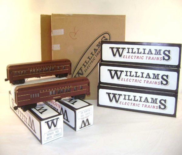 ABT: 5 Mint Williams Pennsylvania Passenger Cars/OB: Paul V. Ambrose and Drew J. Bauer present: These are five Pennsylvania Passenger Cars that Williams made in O Gauge several years ago. Included are the Uniontown, Irvington, Manhatan, Madison, Baggage
