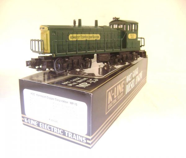ABT: K-Line #K-2252IC Kennecott Copper Corporation: Paul V. Ambrose and Drew J. Bauer present: This is the #K-2252IC Kennecott Copper Corporation MP-15 Switcher that K-Line made in O Gauge a few years ago. Our Opinion is that it is generally in Like Ne