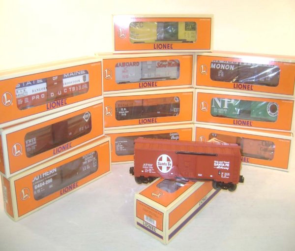 ABT: 11 Lionel Assorted 6464 Series Box Cars/OBs: Paul V. Ambrose and Drew J. Bauer present: These are eleven Assorted Box Cars that Lionel made over the past decade. Included are the #19282 (6464-296) Erie, the 19285 (6464-275) Bangor and Aroostock,