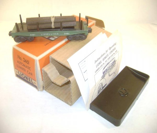 ABT: Wonderful Lionel #3461-25 Green Unloading Log: Paul V. Ambrose and Drew J. Bauer present: This is the #3461-25 Green Log Unloading Car that Lionel made in the early 1950s. Our Opinion is that it is generally in Like New Condition, minimal signs of