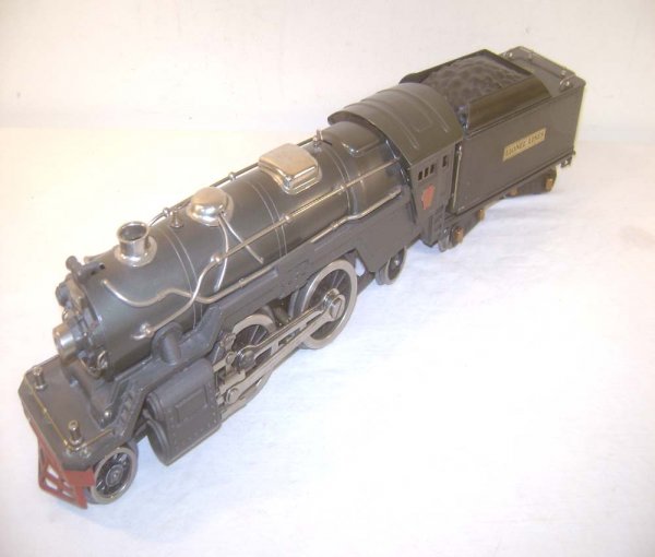 ABT: Lionel #385E Gray Steam Engine & #385W Tender: Paul V. Ambrose and Drew J. Bauer present: These are the #385E Gunmetal Steam Engine and the #385W Whistle Tender that Lionel made in Standard Gauge in the 1930s. Brass Trim; replacement steam chest a