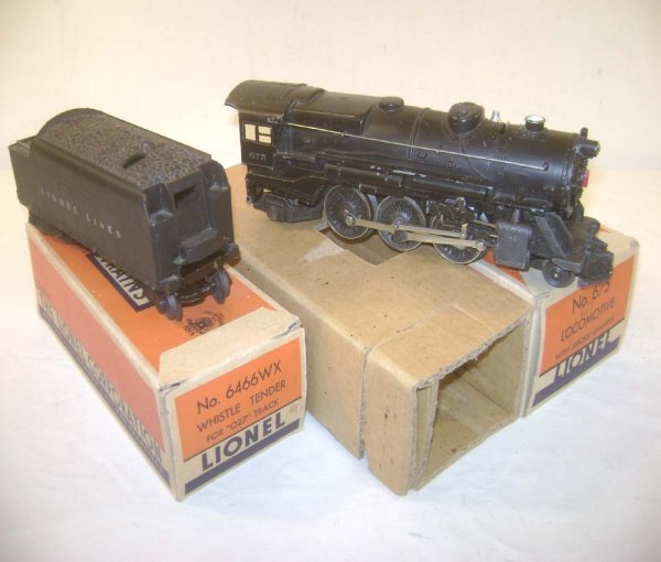 ABT: 1948 Model Lionel #675 Steam Engine & #6466WX: Paul V. Ambrose and Drew J. Bauer present: These are the diecast #675 Steam Engine and #6466WX Whistle Tender that Lionel made circa 1948 with Baldwin-Disc Drivers, Silver rubber-stamped Cab numbers, 