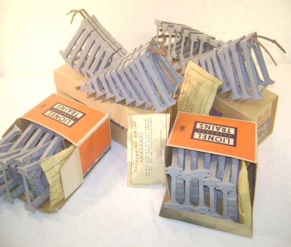 ABT: 2-each Unused Lionel #110 & #111 Trestle Sets: Paul V. Ambrose and Drew J. Bauer present: These are two #110 and two #111 Trestle Sets that Lionel made in the 1950s. All appear to be unused and both #110 Sets are strung. The Envelopes show some ha