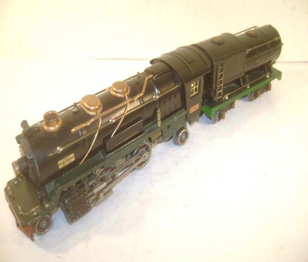 ABT: Lionel #260E/260T Black/Green Steam Engine & T: Paul V. Ambrose and Drew J. Bauer present: These are the #260E Black Steam Engine and the #260T Black Tender with Green Frames that Lionel made in O Gauge in the early 1930s. Some restoration, especia