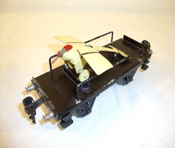 ABT: Rare Marklin O Gauge Flatcar with Airplane: Paul V. Ambrose and Drew J. Bauer present: This is the rare Flatcar with Airplane that Marklin made in O-gauge circa 1930. A great showpiece Marklin item with an original and seldom-seen Airplane. Our