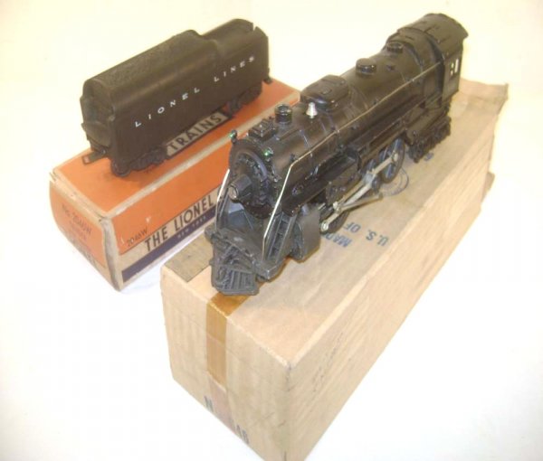 ABT: Lionel #646 Diecast Hudson Steam Engine & #20: Paul V. Ambrose and Drew J. Bauer present: These are the #646 Diecast Hudson Steam Engine with Headlight, Smoke and Magnetraction and the #2046W Whistle Tender that Lionel made circa 1955. Engine with