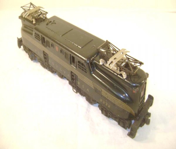 ABT: Lionel #2332 Green Pennsylvania GG-1 Electric: Paul V. Ambrose and Drew J. Bauer present: This the #2332 Pennsylvania Green Five-Stripe GG-1 Electric Engine with Horn that Lionel made in the later 1940s. Our Opinion is that it is generally in Exce
