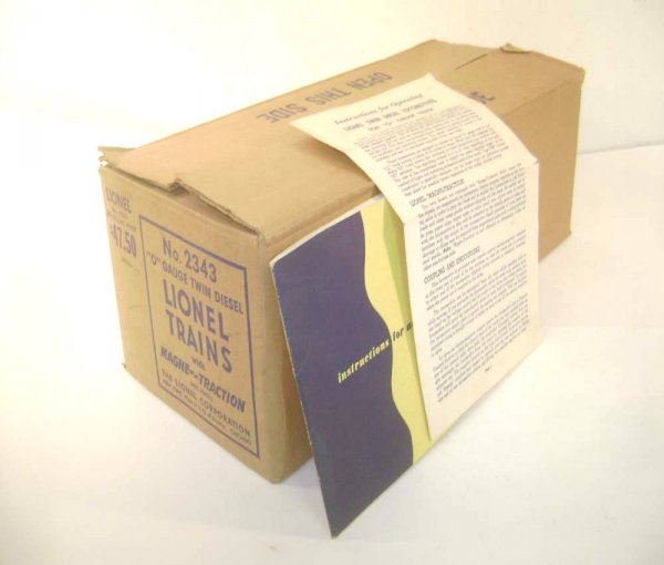 ABT: Scarce Lionel #2343 Santa Fe OPS Master Carto: Paul V. Ambrose and Drew J. Bauer present: This is a scarce Original OPS Master Carton for the #2343 Santa Fe F3 units that Lionel made in 1952. PLEASE REMEMBER THAT YOU ARE ONLY BIDDING ON THE ORIGIN