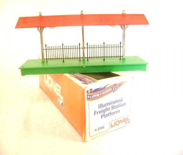 ABT: Lionel #2156 Illuminated Station Platform/Bann: Paul V. Ambrose and Drew J. Bauer present: This is the #2156 Illuminated Station Platform that Lionel made circa 1970; large light bulbs variation. Our Opinion is that it is generally in Excellent Plu