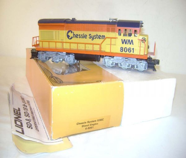 ABT: Lionel #8061 Chessie System U36C Diesel/OB: Paul V. Ambrose and Drew J. Bauer present: This is the #8061 Chessie System U36C Diesel that Lionel made circa 1980. Our Opinion is that it is generally in Excellent Plus Condition. The Original Box h