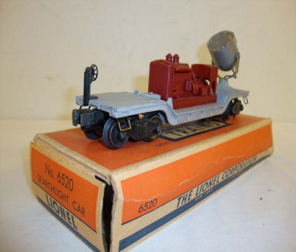 ABT: Lionel #6520 Maroon Generator Searchlight Car/: Paul V. Ambrose and Drew J. Bauer present: This is the #6520 Diecast Searchlight Car with Maroon Generator that Lionel made circa 1950. Variation with smooth Searchlight. Our Opinion is that it is gen