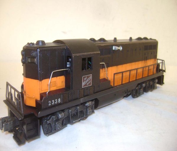 ABT: Lionel #2338 Milwaukee Road GP-7 Diesel: Paul V. Ambrose and Drew J. Bauer present: This is the #2338 Milwaukee Road GP Diesel that Lionel made in the middle 1950s. Our Opinion is that it is generally in Excellent Condition. No Box. All Orig