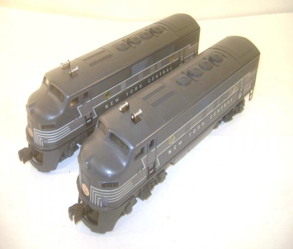 ABT: Great Lionel #2354 New York Central F-3 AA Di: Paul V. Ambrose and Drew J. Bauer present: These are the #2354 New York Central F-3 AA Diesels with Dual Motors, Magnetraction and Horn that Lionel made in the middle 1950s. A great looking pair with 