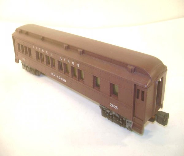 ABT: Outstanding Lionel #2625 Irvington 1948 Heavy: Paul V. Ambrose and Drew J. Bauer present: This is the #2625 Irvington Heavyweight Passenger Car that Lionel made circa 1948. Non-silhouette and untaped couplers. Our Opinion is that it is generally i