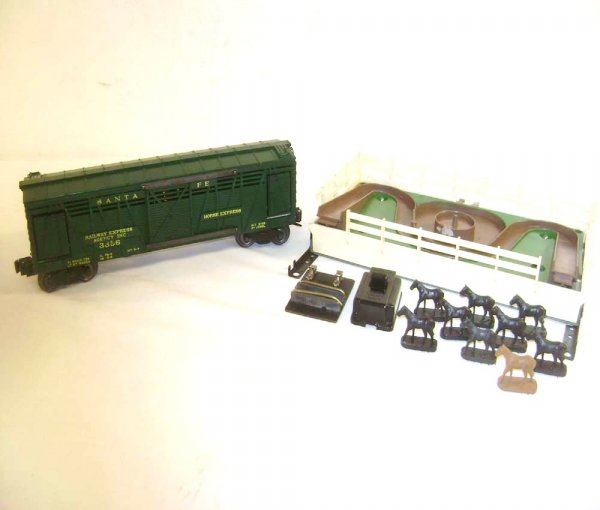 ABT: Lionel #3356 Operating Horse Car & Corral: Paul V. Ambrose and Drew J. Bauer present: This is the #3356 Operating Horse Car and Corral that Lionel made in the 1950s. Our Opinion is that it is generally in Excellent Condition; average signs of 