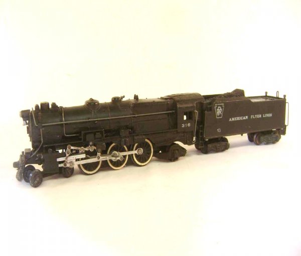 ABT: AF S: #316 Pennsylvania K4 Steam Engine and Te: Paul V. Ambrose and Drew J. Bauer present: These are the #316 Pennsylvania K4 Steam Engine and Tender that American Flyer made in S Gauge in the middle 1950s. Our Opinion is that they are generally in