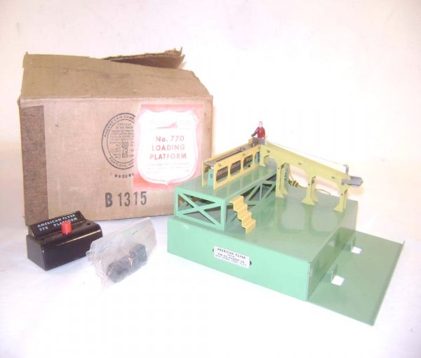 ABT: AF S: # 770 Loading Platform/OB: Paul V. Ambrose and Drew J. Bauer present: This is the #770 Loading Platform that American Flyer made in S Gauge in the 1950s. Our Opinion is that it is generally in Excellent Condition. The Original 