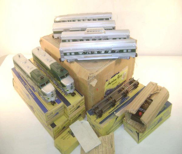 ABT: AF S: #5570H Rocket Alco AA Passenger Set/OBs: Paul V. Ambrose and Drew J. Bauer present: This is the #5570H Rocket Passenger Set that American Flyer made in S Gauge circa 1956. Includes the #474/475 Rocket Satin Alco AA Diesels and the #960/961/9