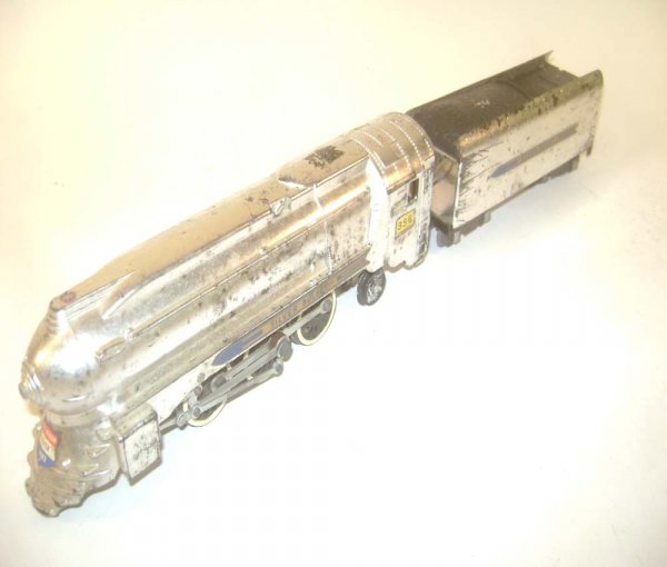 ABT: AF S: #356 Silver Bullet Engine and Tender: Paul V. Ambrose and Drew J. Bauer present: These are the #356 Silver Bullet Chrome Engine and Tender that American Flyer made in S Gauge in the 1950s. Our Opinion is that they are generally in Very Go