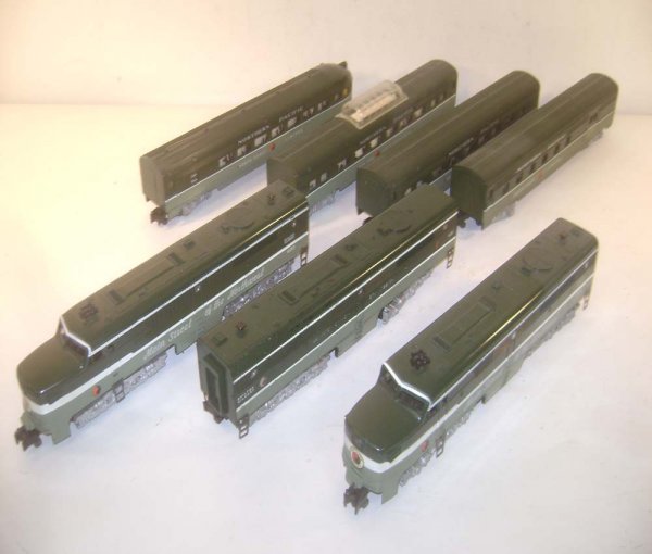 ABT: AF S: #490/491/492/900/901/902/903 Northern P: Paul V. Ambrose and Drew J. Bauer present: These are the #490/491/492 Northern Pacific Alco ABA Diesels and the #900/901/902/903 Northern Pacific Streamlined Passenger Cars that American Flyer made in