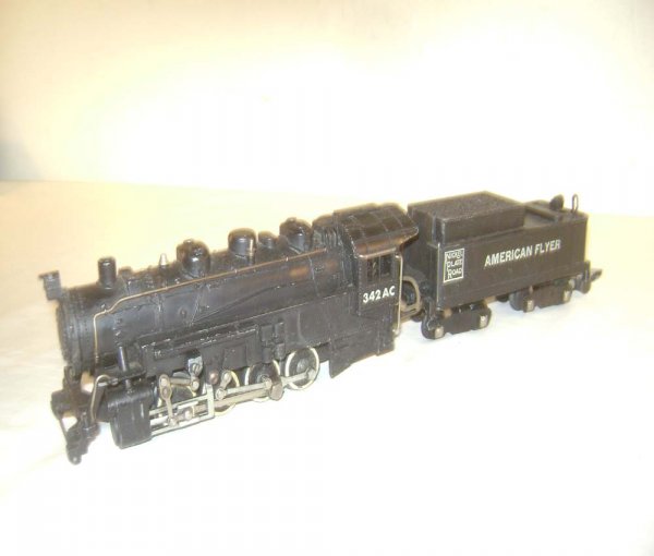 ABT: American Flyer #342AC Nickel Plate Road 0-8-0: Paul V. Ambrose and Drew J. Bauer present: These are the #342AC Nickel Plate Road 0-8-0 Steam Switcher and Tender that American Flyer made in S Gauge circa 1949-51. Coupler broken on tender. Our Opini