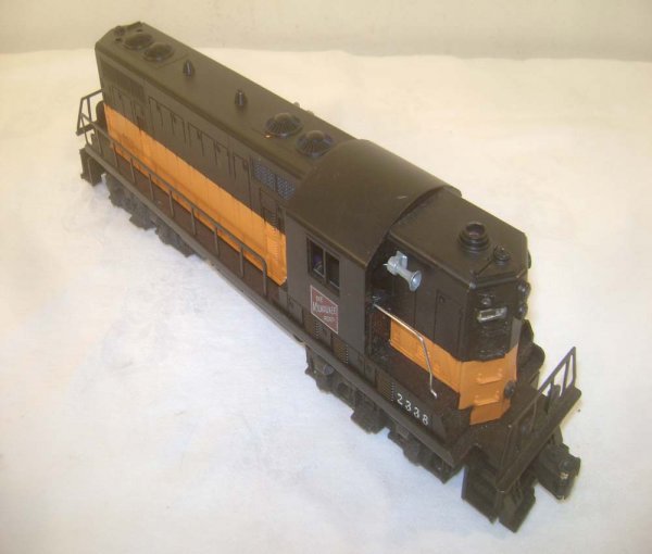 ABT: Great Lionel #2338 Milwaukee Road GP-7 Diesel: Paul V. Ambrose and Drew J. Bauer present: This is the #2338 Milwaukee Road GP Diesel that Lionel made in the middle 1950s. Variation with opaque-Orange body. Our Opinion is that it is generally in Ex
