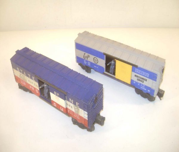 ABT: Lionel #3494-150 MoPac & -275 State of Maine : Paul V. Ambrose and Drew J. Bauer present: These are the #3494-150 Missouri Pacific and the #3494-275 State of Maine Operating Box Cars that Lionel made in the 1950s. Our Opinion is that they are gene