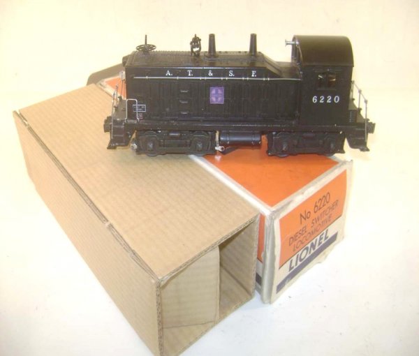 ABT: Lionel #6220 ATSF Bell-Ringing Diesel Switche: Paul V. Ambrose and Drew J. Bauer present: This is the #6220 ATSF Bell-Ringing Diesel Switcher that Lionel made circa 1949/50. Our Opinion is that it is generally in Excellent Minus Condition; note ro