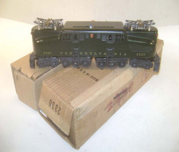 ABT: Lionel #2330 Green Pennsylvania GG-1 Electric: Paul V. Ambrose and Drew J. Bauer present: This is the #2330 Green Five-Stripe Pennsylvania GG-1 Electric that Lionel made in 1950. Clean example with nice Lettering and Decals, but weak Stripes. Our