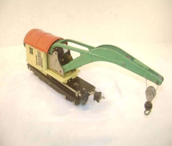 ABT: Lionel #2810 Operating Crane Car: Paul V. Ambrose and Drew J. Bauer present: This is the #2810 Operating Crane (Derrick) Car that Lionel made in O Gauge in the later 1930s. Our Opinion is that it is generally in Very Good Condition. N