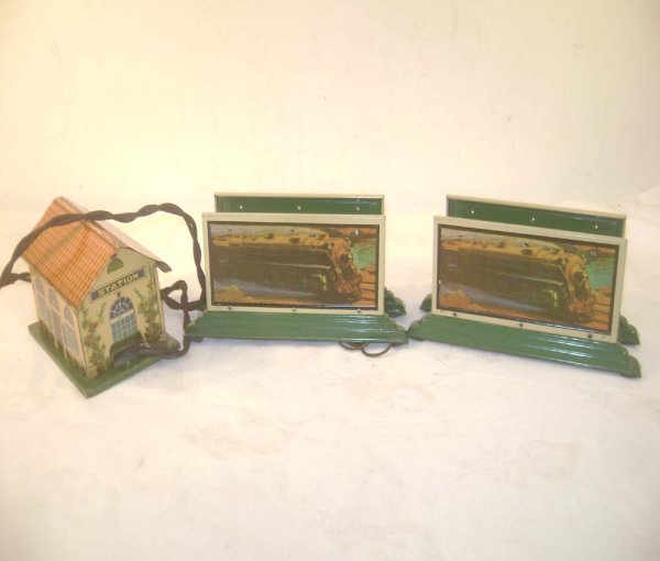 ABT: AF Billboards & Station: Paul V. Ambrose and Drew J. Bauer present: These are the Whistling Billboard and a Whistle Station that American Flyer made in O Gauge in the 1930-40s. Our Opinion is that it is generally in Very Cond